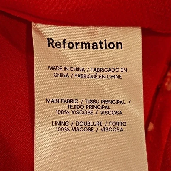 💕REFORMATION💕 Talleen Dress ~ Fresno Red Floral Print 4 NWT